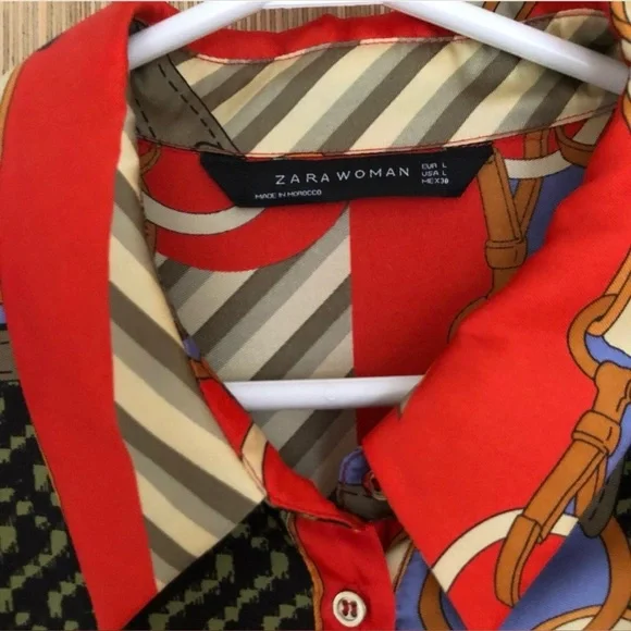 Zara scarf chain print dress. Size L - Picture 2 of 8